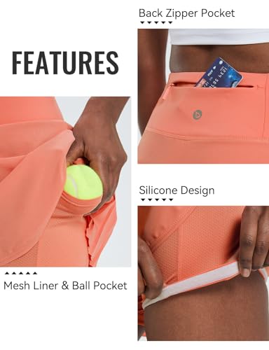 Women's Pleated Tennis Skirt Golf Skorts for Woman High Waisted Lightweight Athletic Shorts Pockets