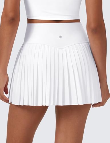 41rZjKP76ML.jpg Women's High Waisted Pleated Tennis Skirts with Pockets Tummy Control Casual Liner A Line Workout Golf Skorts