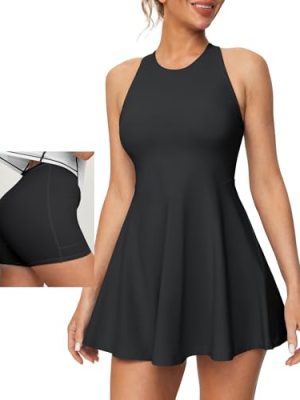 Womens Tennis Dress with Shorts Underneath Athletic Dress for Women Summer Romper Dresses with Pockets Golf Outfits