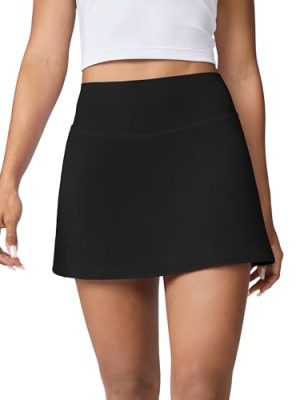 Hugcurve Tennis Skirts for Women with Inner Pockets High Waisted Athletic Skorts for Running Golf Workout Sports