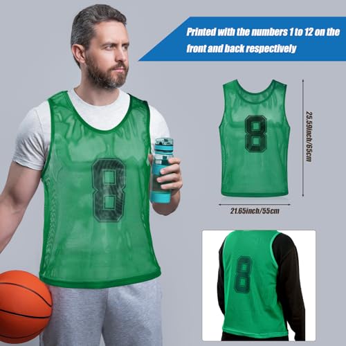 41tZATVQXPL.jpg 24 Pack Nylon Mesh Scrimmage Team Practice Vests Pinnies Jerseys Train Vest for Adult Sport Basketball Soccer Football