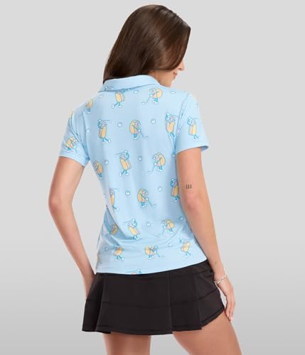 41tnEVxjrL.jpg Quick Dry Women's Golf Shirt - Short Sleeve Tennis Shirts for Women - Cute Pickleball Outfits