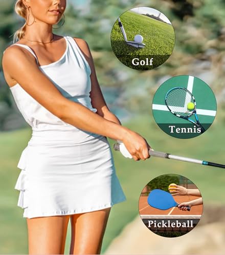 Pleated Tennis Skirts for Women with Shorts 3 Pockets Golf Athletic Skort Tummy Control for Pickleball Running
