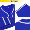 41ui1CpA85L.jpg Blue Blank Baseball Jersey for Men Casual Button-Down Short Sleeve Athletic Team Uniform(Large Size)
