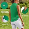 41vIz1zjxJL.jpg Women Golf Shirts Sleeveless UPF 50+ Tennis Polo V-Neck Quick Dry Athletic T Shirt 1/4 Zip Collar Workout Tank Top
