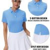 41vyg6ZfEwL.jpg Women's Polos Golf Shirts Short Sleeve UPF 50+ Collared Shirt Quick Dry Tennis Work Athletic Tops