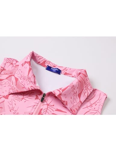41w65STCTgL.jpg Womens Golf Apparel Print Polo Tennis Shirts Moisture Wicking Golf Tank Top with Zipper
