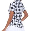 Women's Golf Polo Shirt Short Sleeve UPF 50+ Collared 1/4 Zip Tennis Tops Quick-Dry Lightweight Athletic Shirt