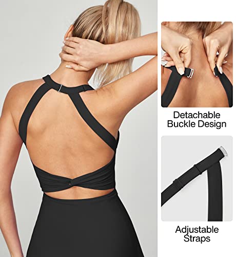 41x0tX6j32L.jpg Tennis Dress with Built in Shorts and Bra Athletic Dress for Women Summer Cut Out Twisted Golf Workout Dress