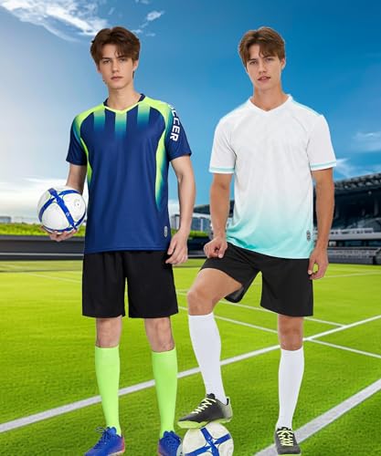 Men's Quick-Dry Soccer Jersey and Shorts 2-Pack Sets for Sports Training