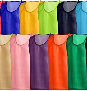 Soccer Pinnies – Mesh Jersey Vest for Scrimmage Practice, Soccer Pennies and Training Bibs