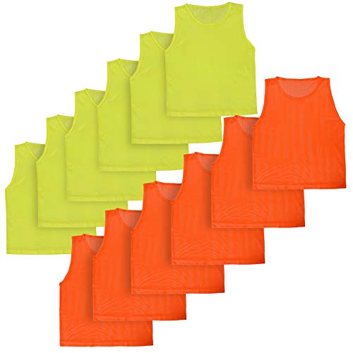 LITEMESH Pinnies (Set of 12/24 Practice Vests) Youth Pinnies, Pennies for Sports Youth, and Scrimmage Vests