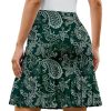 51-v9AW9sBL.jpg Skirt Knee Length Skorts with Shorts Skirts Golf Modest Pleated Green Paisley