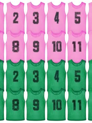 24 Pack Nylon Mesh Scrimmage Team Practice Vests Pinnies Jerseys Train Vest for Adult Sport Basketball Soccer Football