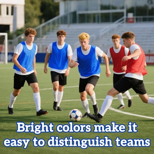 511HBg7TrPL.jpg Blue Pinnies Soccer Pennies - Set of 6 Team Practice Jersey for Child Youth Teen Adult,Pennies for Sports Youth,Nylon Large Mesh