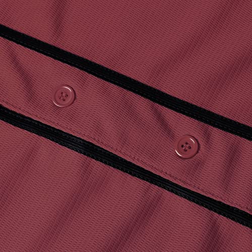 513pEMR9GdL.jpg Blank Baseball Jersey, Short Sleeve Plain Jersey Shirt Sports Hip Hop for Men Women(X-Large, Claret)