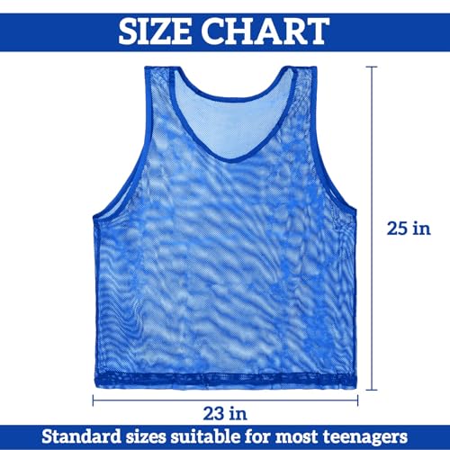 5143GWN-X0L.jpg Blue Pinnies Soccer Pennies - Set of 6 Team Practice Jersey for Child Youth Teen Adult,Pennies for Sports Youth,Nylon Large Mesh