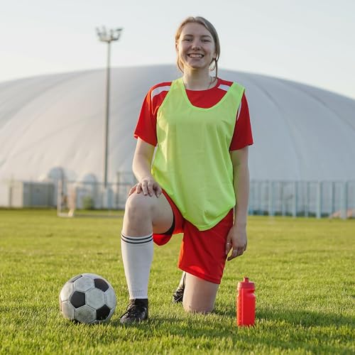 519SArxr8FL.jpg Scrimmage Vest Pinnies 12pk in Red and Blue – Youth, Teens and Adult Sizes – Nylon Mesh Jerseys for Any Sport