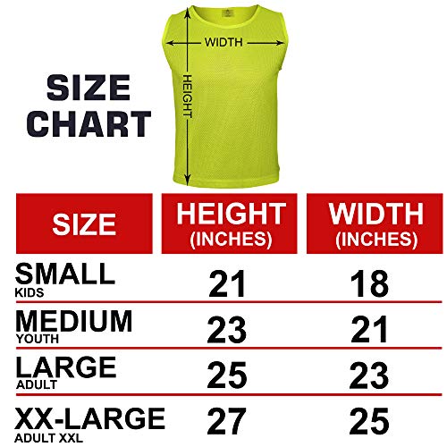 51APhsFbMEL.jpg 12 pcs Duramesh Pinnies/Scrimmage Vest - Kids Youth and Adult Pinnies, Numbered Penny Jerseys for Soccer