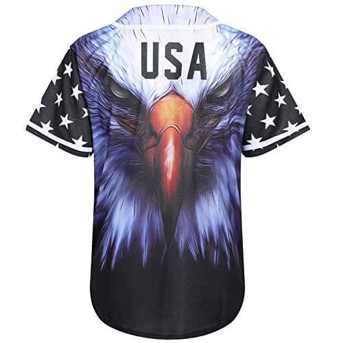51AYgWBjjfL.jpg Adult American Flag Patriotic Baseball Jerseys Style Shirts for Men USA Eagle Outfits