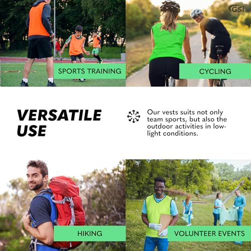 51ApOtoPxyL.jpg Sports Pinnies - Pack of 06 - Free Size for Youth/Adult - 5 Color Options - Soccer, Basketball Practice Vest