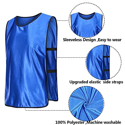 51B5pAzzeQL.jpg 12 Pieces Soccer Pinnies Scrimmage Vest Team Practice Jerseys Sports Pinnies With Free Carry Bag