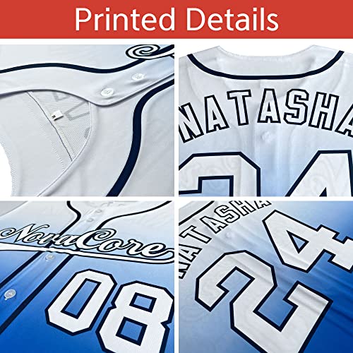 51C1NvBLVsL.jpg Custom Split Baseball Jersey Button Down Shirt Sports Personalized Stitched Name Number for Men/Women/Boy