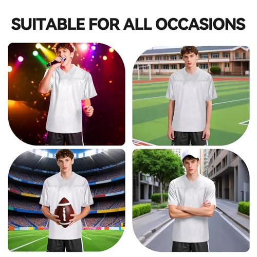 51CbU0HCwWL.jpg Blank Football Jersey,Mesh Practice Plain Football Shirt 90s Hip Hop Retro Active Unisex Workout Dry-Fit Soccer Sports Tee