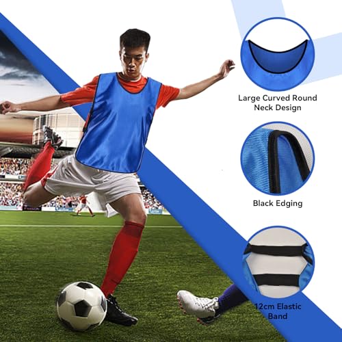 51Dt-q0TPwL.jpg 6 Pack Basketball Jersey, Polyester Soccer Training Vest Water Absorption Scrimmage Team Vests for Adult Kids