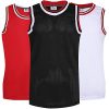 51ECVbPS5-L.jpg Pack of 3 Men's Basketball Jerseys Mesh Athletic Team Sports Uniforms Hip Hop Shirts Tank Tops