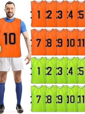 24 Pack Scrimmage Training Vest,Team Sports Pinnies Reversible Numbered Soccer Team Practice Penny Jerseys