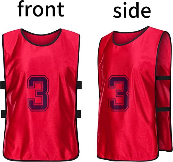 51IXlVSDsHL.jpg 24 Pcs Soccer Practice Vest, Lightweight Numbered Soccer Team Pennies Soccer Lacrosse Training Sport Supplies Scrimmage Vests