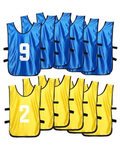 51K9yxDv96L.jpg 24 Pcs Pinnies Scrimmage Vests and 48 Pieces Iron on Numbers Team Practice Jersey Soccer Basketball Bibs Training Vest Sports