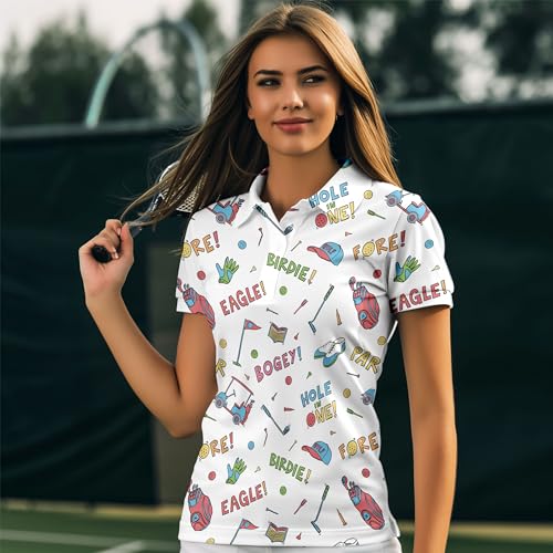 51KVAtBHiL.jpg Funny Golf Shirts for Women Short Sleeve Quick Dry Tennis Shirts Athletic Tops for Yoga Tennis