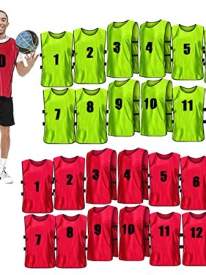 24 Pcs Soccer Practice Vest, Lightweight Numbered Soccer Team Pennies Soccer Lacrosse Training Sport Supplies Scrimmage Vests