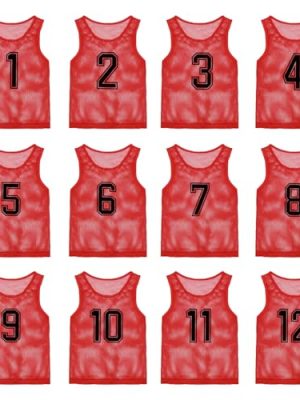51Nz0EWHT6L.jpg Pinnies Team Practice Vests with Numbers for Child Youth Teen Adult, Mesh Scrimmage Jerseys for Soccer, Football