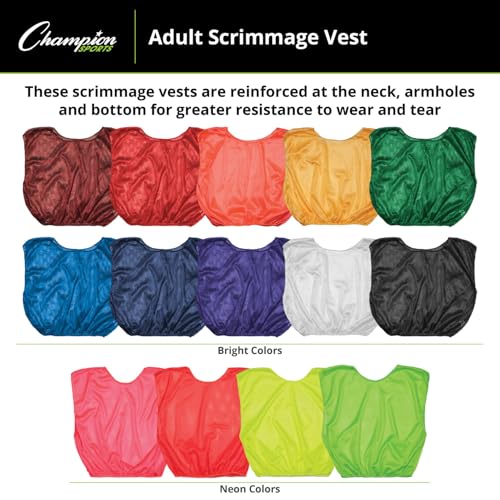 51TqpjuwbiL.jpg unisex-adult Mesh Practice Scrimmage Vest Regular and Numbered (Youth and Adult) - Pack of 12