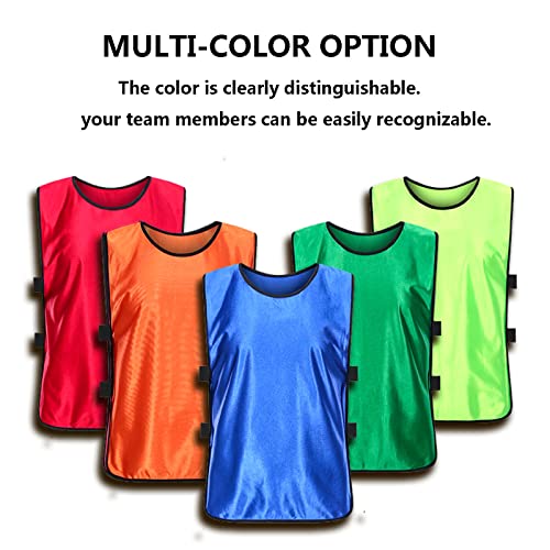 51XfMe3GJL.jpg 12 Pieces Soccer Pinnies Scrimmage Vest Team Practice Jerseys Sports Pinnies With Free Carry Bag
