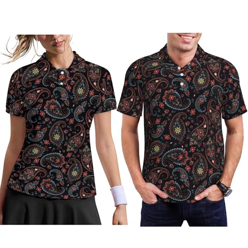 51ZvANnCa0L.jpg Funny Matching Couple Golf Shirts Short Sleeve Polo Shirts Moisture Wicking Unisex Hawaiian Outfits for Men Women