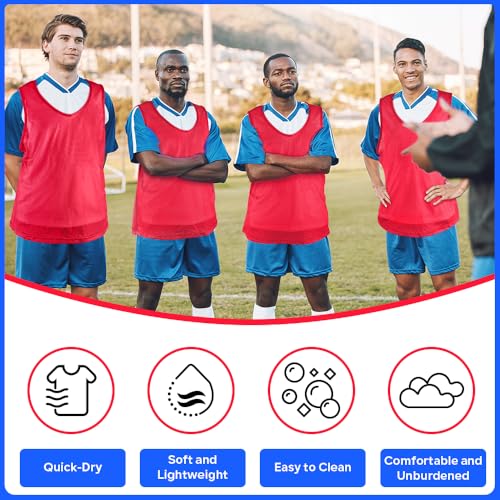 Scrimmage Vests, Team Practice Jersey, Set of 12, Training Pinnies for Basketball Soccer Football