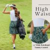 51eV0KdlShL.jpg Skirt Knee Length Skorts with Shorts Skirts Golf Modest Pleated Green Paisley