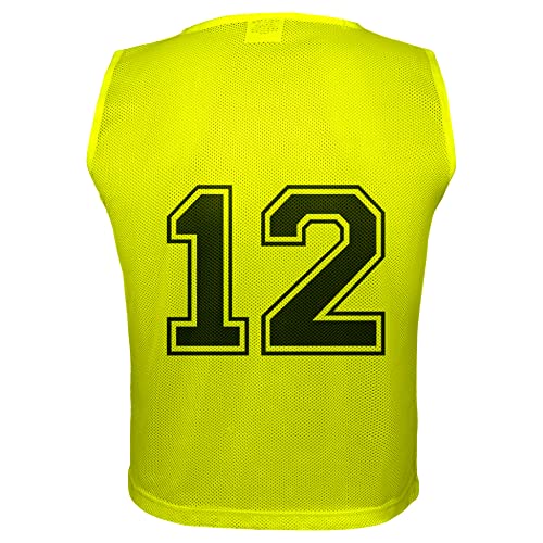 51exwypChjL.jpg 12 pcs Duramesh Pinnies/Scrimmage Vest - Kids Youth and Adult Pinnies, Numbered Penny Jerseys for Soccer