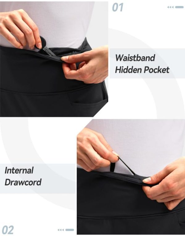 51gzbYVCXUL.jpg Skorts Skirts for Women with 5 Pockets 20" Knee Length Golf Skirt Modest Long Tennis Athletic Skirts for Women