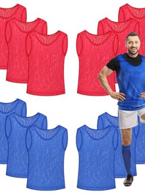 Scrimmage Vests, Team Practice Jersey, Set of 12, Training Pinnies for Basketball Soccer Football