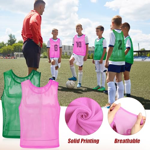 51mp3psWOFL.jpg 24 Pack Nylon Mesh Scrimmage Team Practice Vests Pinnies Jerseys Train Vest for Adult Sport Basketball Soccer Football