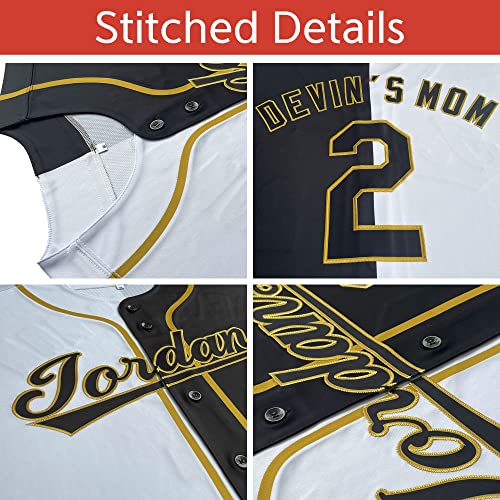 51qEGzM1sPL.jpg Custom Split Baseball Jersey Button Down Shirt Sports Personalized Stitched Name Number for Men/Women/Boy