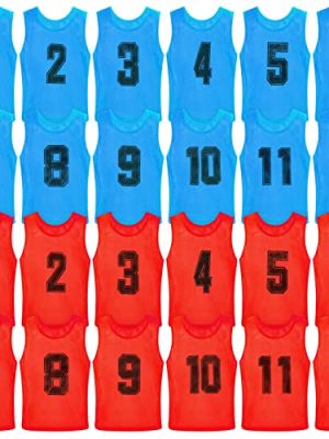 24 Pack Nylon Mesh Scrimmage Team Practice Vests Pinnies Jerseys Train Vest for Adult Sport Basketball Soccer Football