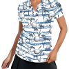 51sPpD2HOzL.jpg Hawaiian Golf Shirts for Women Funny Print Polo Shirt for Women Moisture Wicking Athletic Tees Golf Tops Golf Gifts
