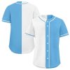 Classic Blank Baseball Jersey Shirt for Men Women Two-Tone Casual Short Sleeves Button Down Hip Hop Uniform