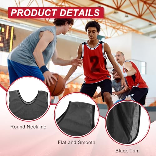 51wCa24ftHL.jpg Soccer Training Vest, 12 Pack Team Sports Pinnies Reversible Numbered Soccer Practice Pennies Jerseys Bibs with Belt for Adult,